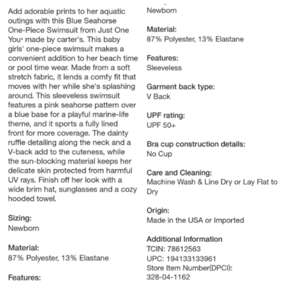 Seahorse Bathing suit 💧 - Picture 4 of 5